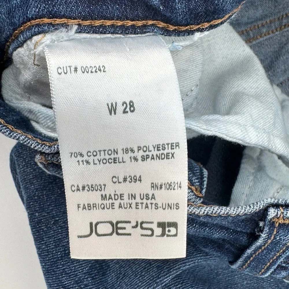 Joe's Jeans Womens Mid Rise Skinny Dark Wash Blue Stretch Denim Pants Size 28